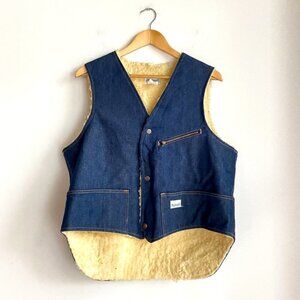 Vintage  Madewell Dark Denim Sherpa Lined Vest XL